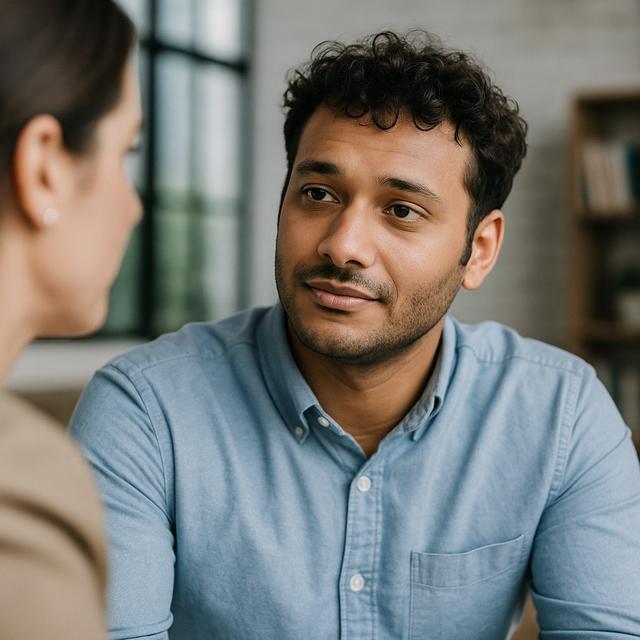 Image of a person listening empathically and with full attention