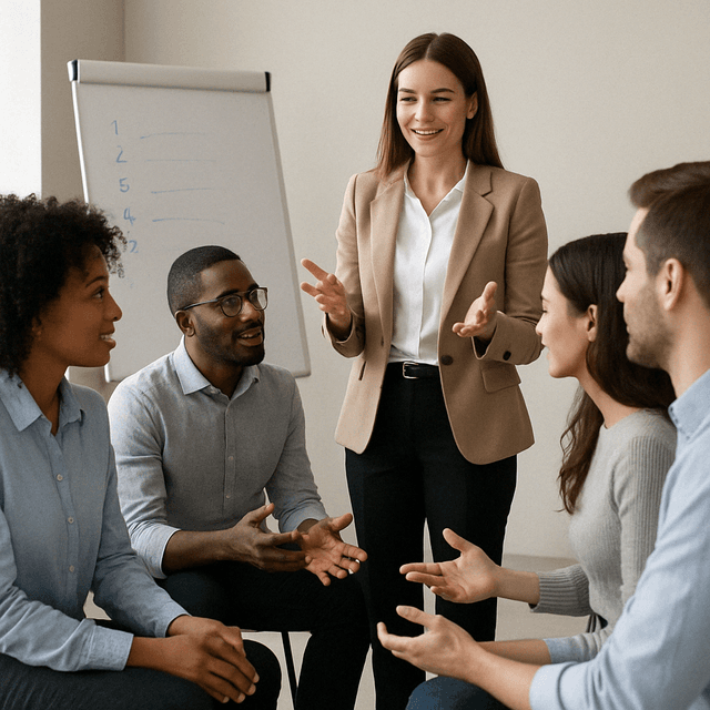 Image of people training together